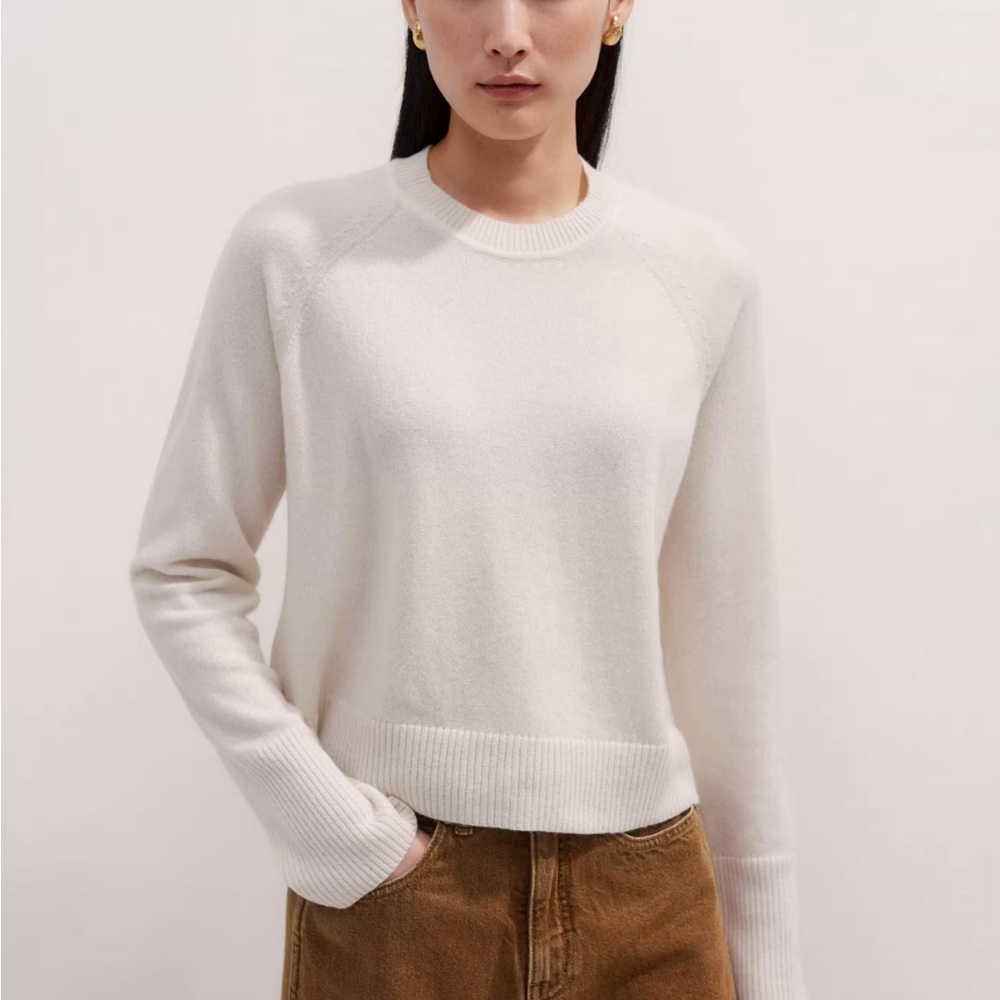 NWOT ME+EM Cream Crew Neck Sweater Timeless Design